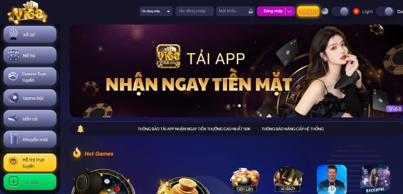 Hãy truy cập vào Vi68 để trải nghiệm những game hấp dẫn nhất nhé